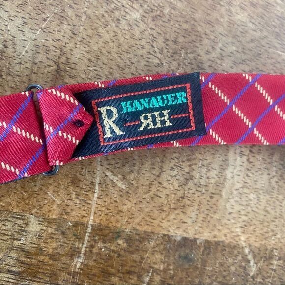 R Hanauer red white & blue silk bow tie - Picture 2 of 4
